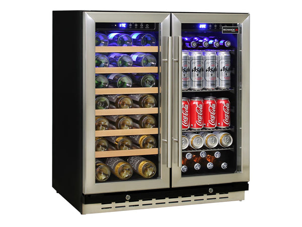 Schmick JC165 dual zone under-bench bar fridge — the built-in format with published cavity specs