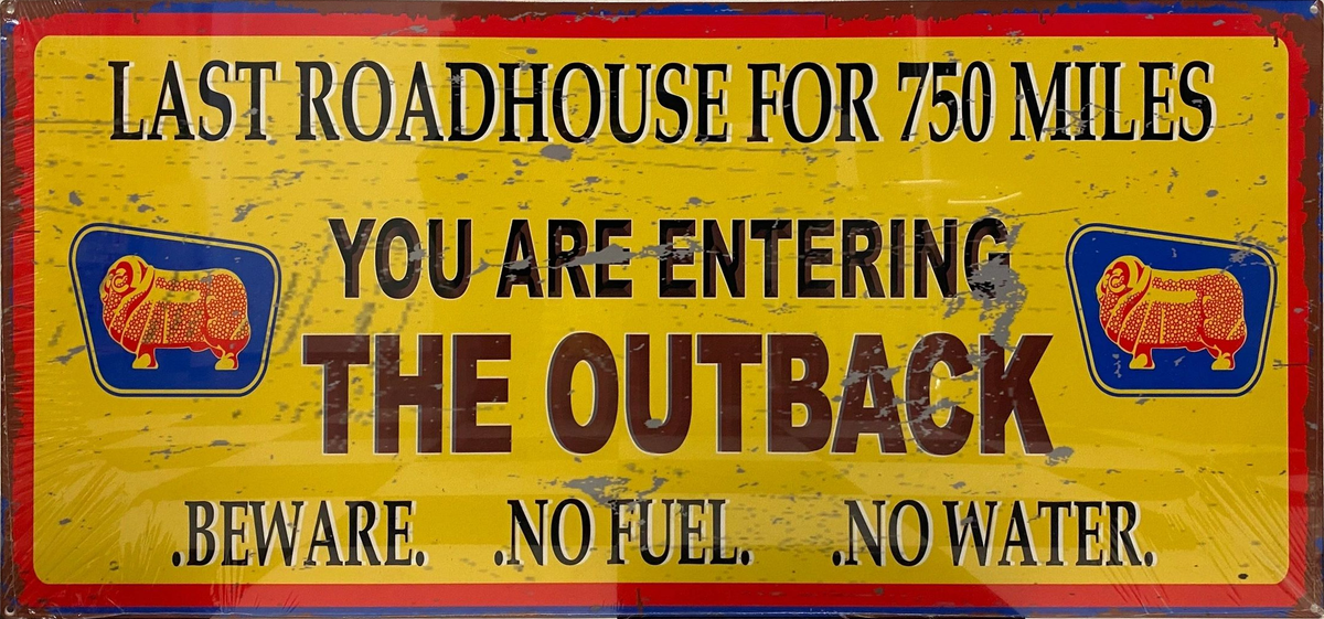 Golden Fleece Last Roadhouse Outback Retro Metal Sign - 810 x 380mm