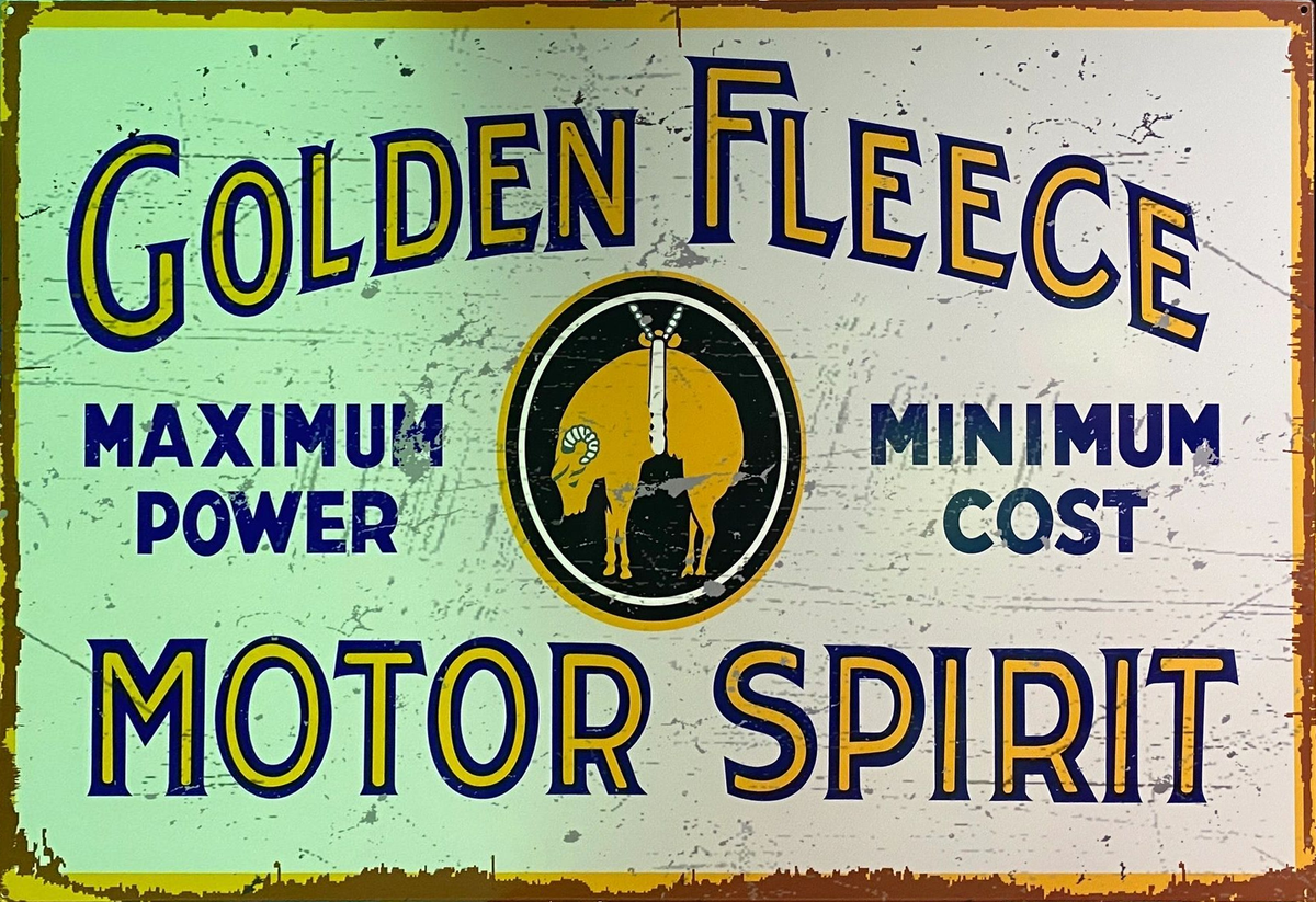 Golden Fleece Motor Spirit Retro Metal Sign - 810 x 555mm