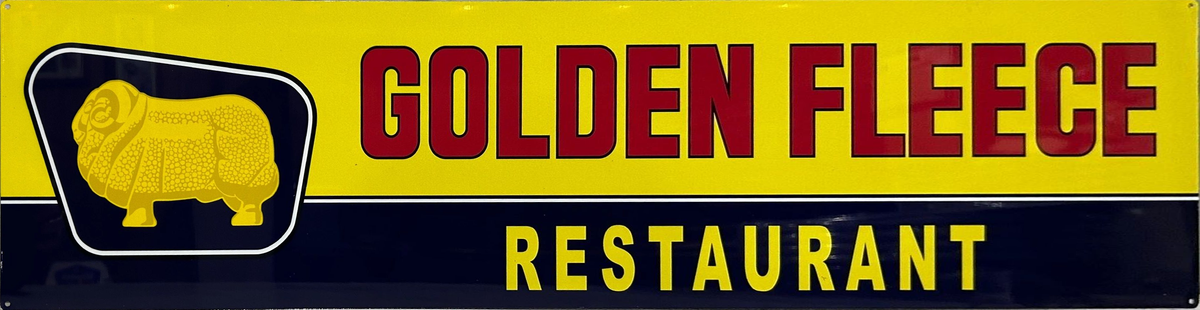 Golden Fleece Restaurant Retro Metal Sign - 800 x 200mm