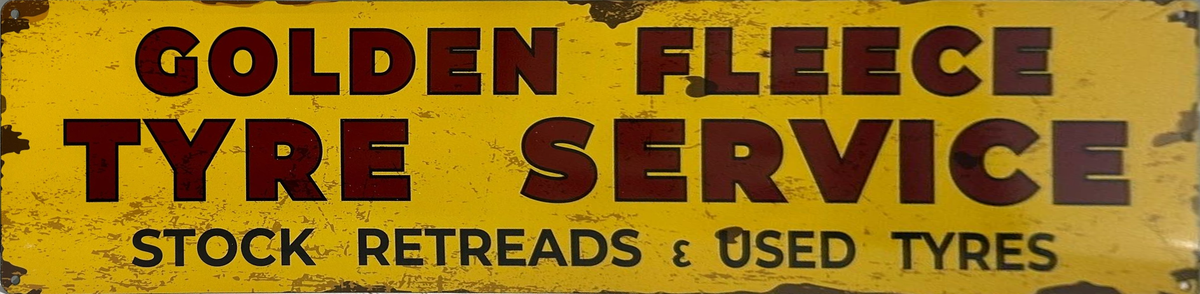 Golden Fleece Tyre Service Retro Metal Sign - 800 x 200mm