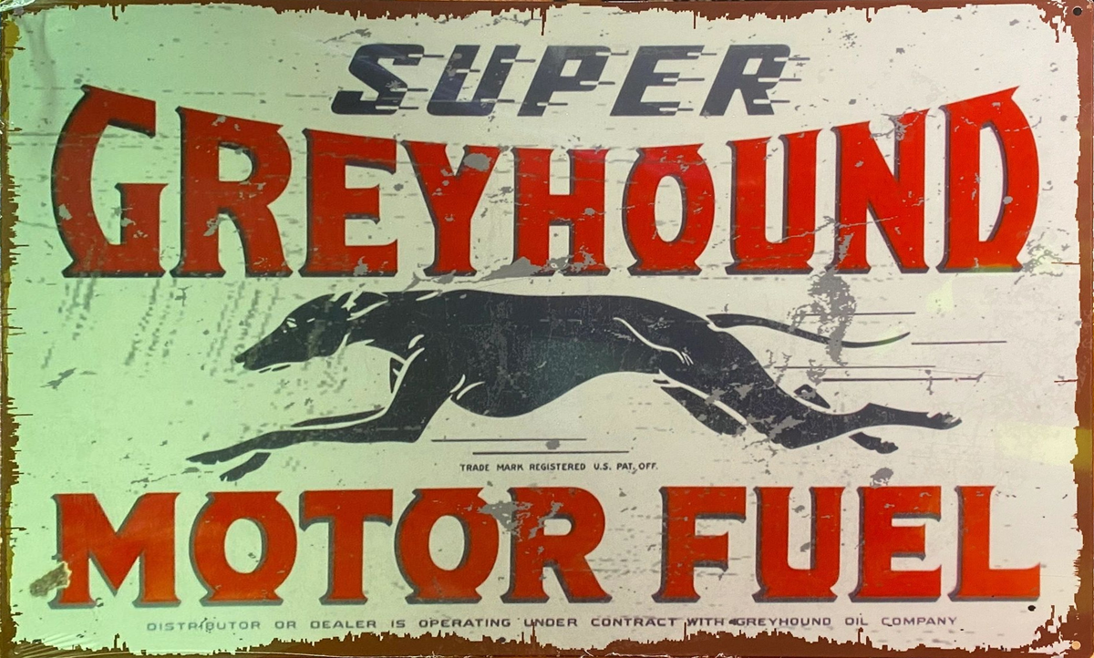 Greyhound Motor Fuel Retro Metal Sign - 600 x 400mm