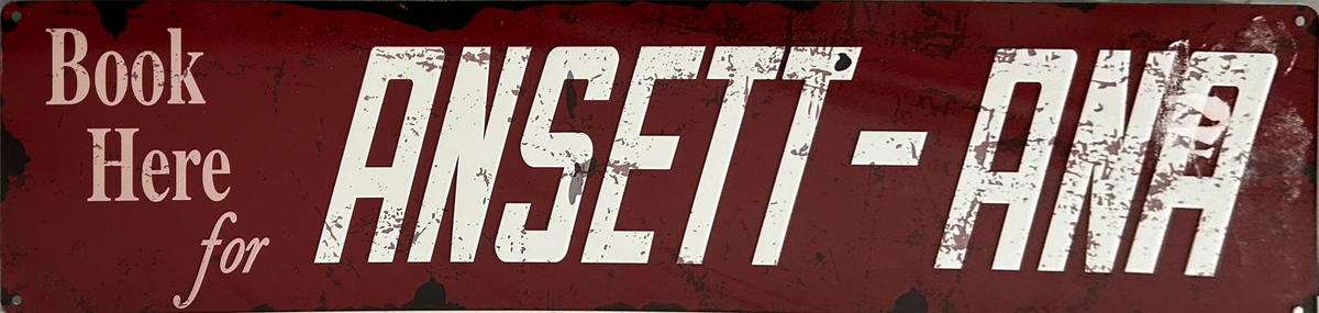 Ansett Ana Retro Metal Sign - 800 x 200mm