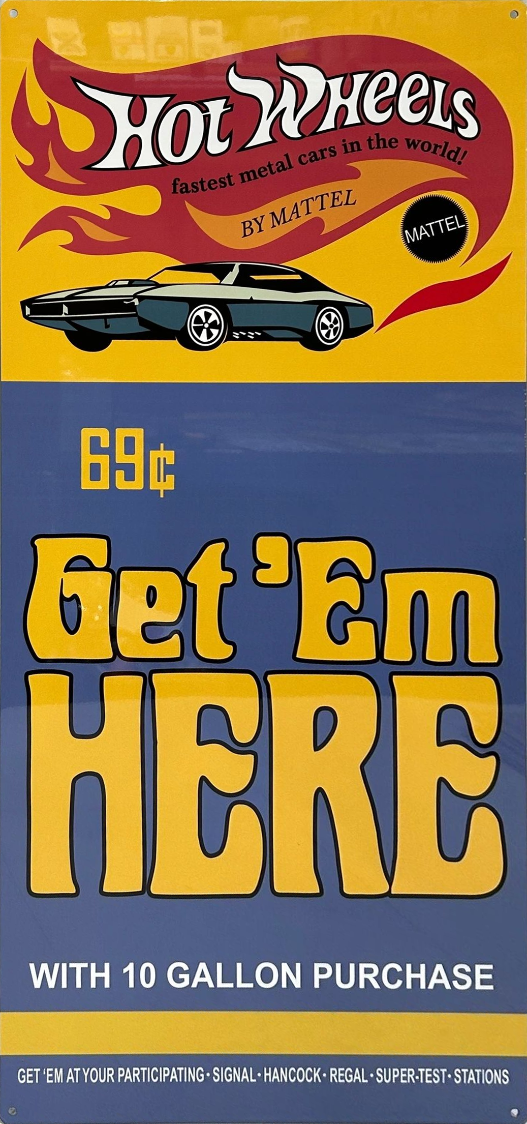 Hot Wheels Orange Version Retro Metal Sign - 380 x 810mm