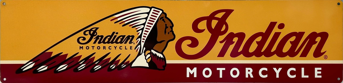 Indian Motorcycle Retro Metal Sign - 800 x 200mm