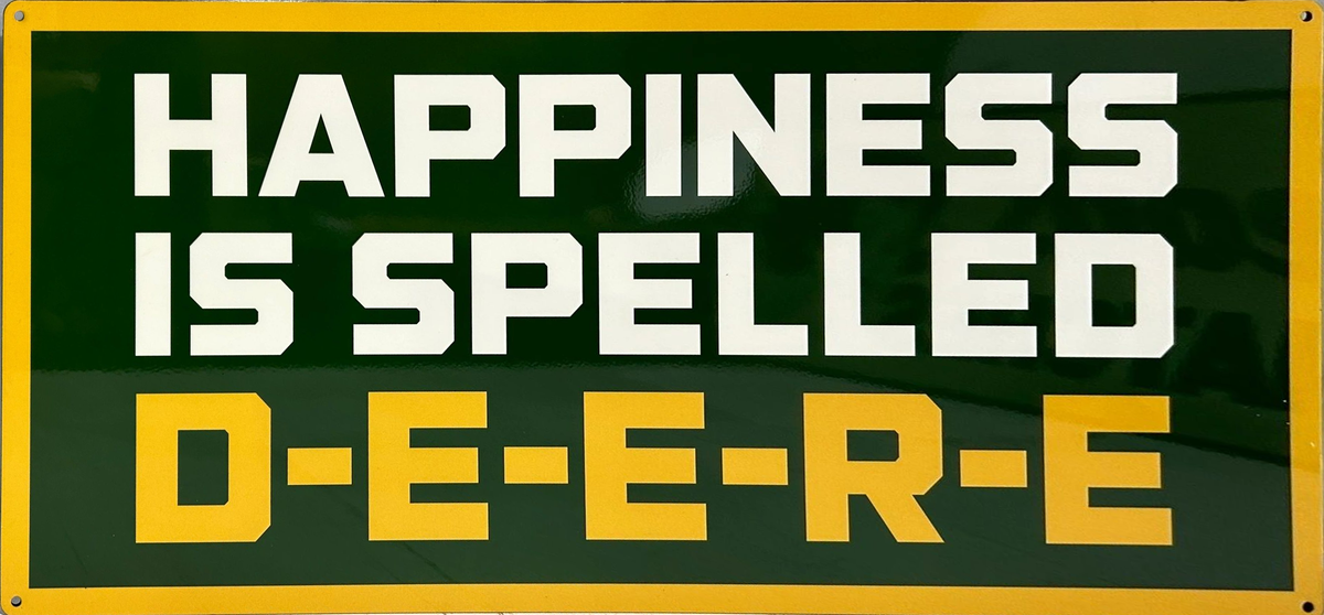 John Deere Happiness Retro Metal Sign - 810 x 380mm