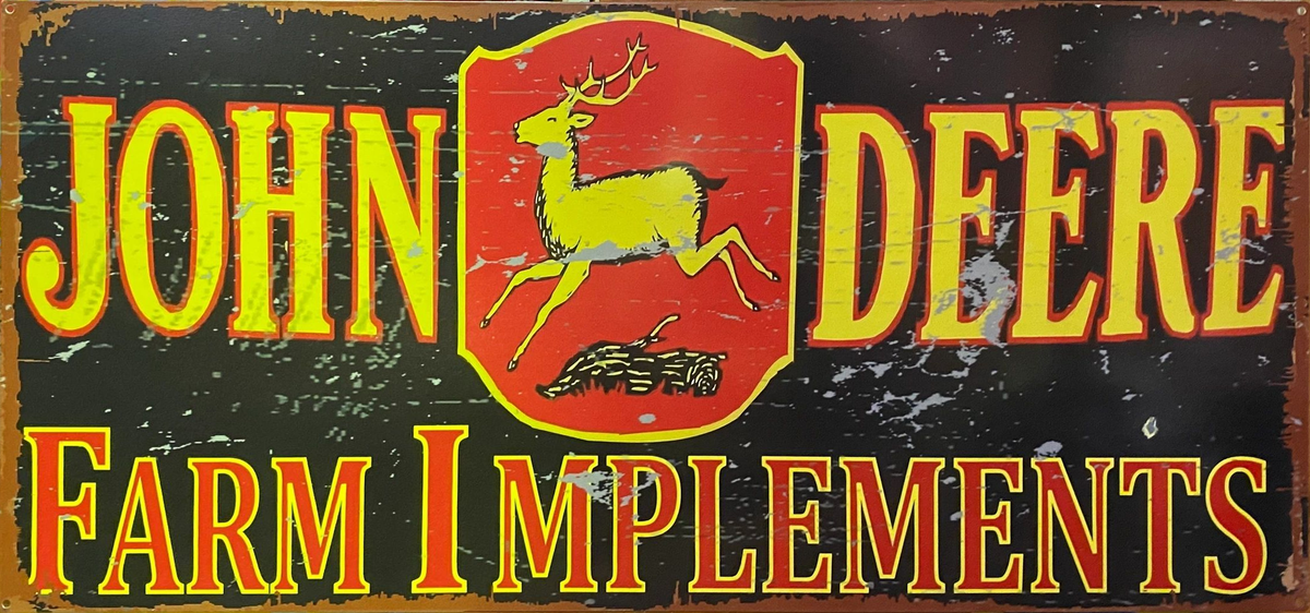John Deere Implements Retro Metal Sign - 810 x 380mm