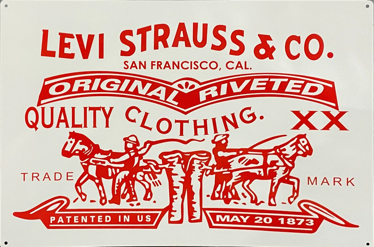 Levi Strauss Jeans CM Premium Retro Metal Sign - 600 x 400mm