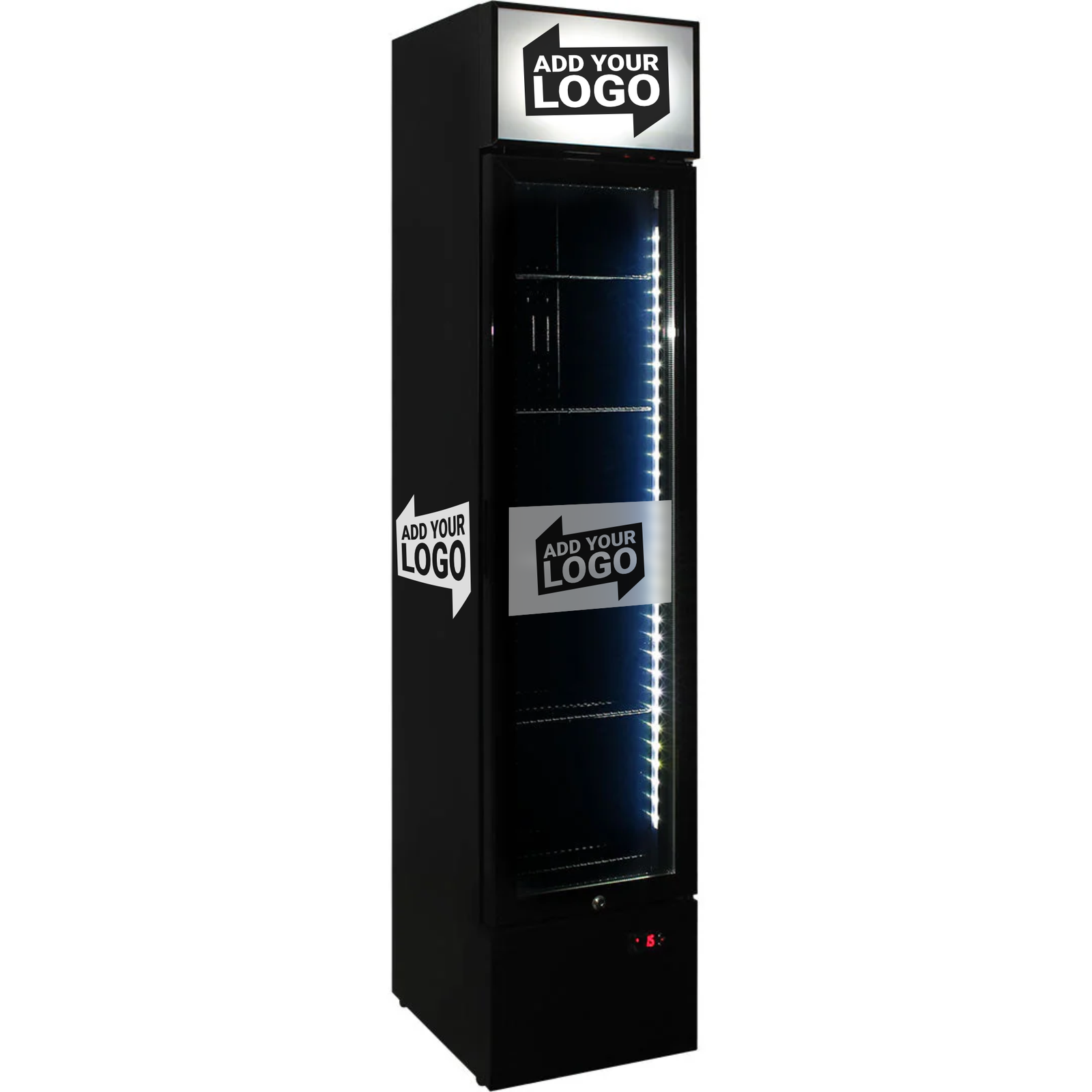 160L Slim Upright Glass Door Bar Fridge – Add Your Logo | Schmick SS-P160FA