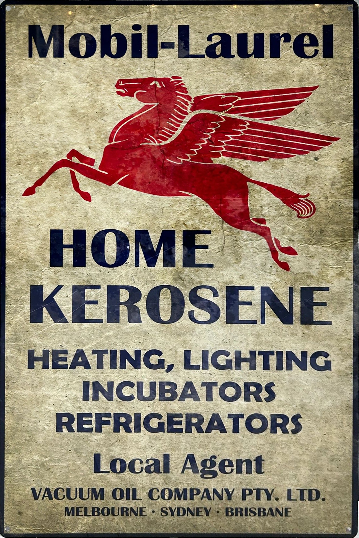 Mobil Laurel Home Kerosene Retro Metal Sign - 400 x 600mm