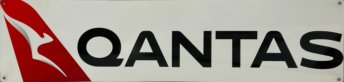 Qantas Retro Metal Sign - 800 x 200mm