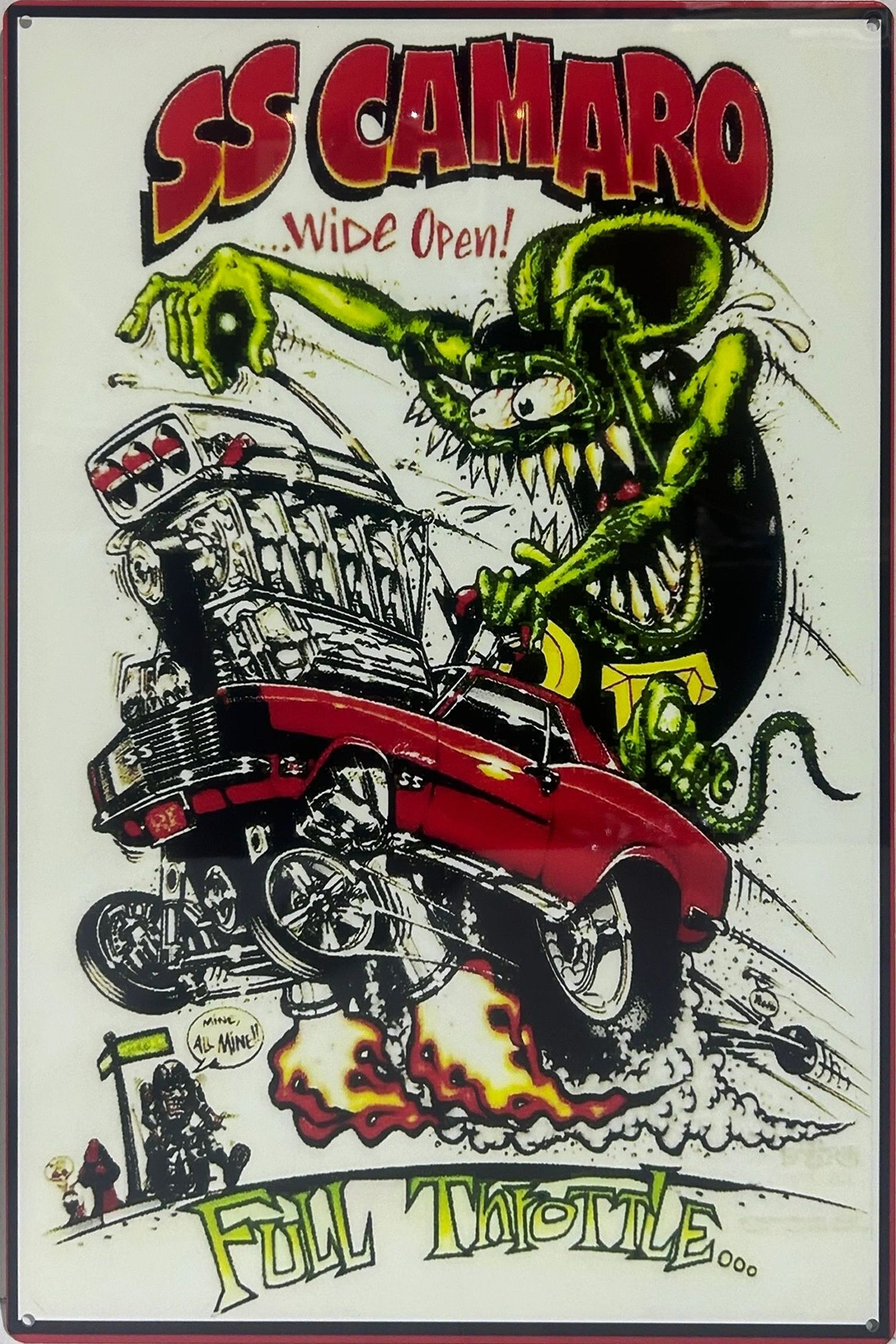 Rat Fink SS Camaro Full Throttle Retro Metal Sign - 400 x 600mm