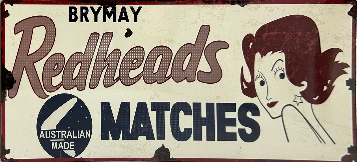 Redheads Matches Retro Metal Sign - 810 x 380mm