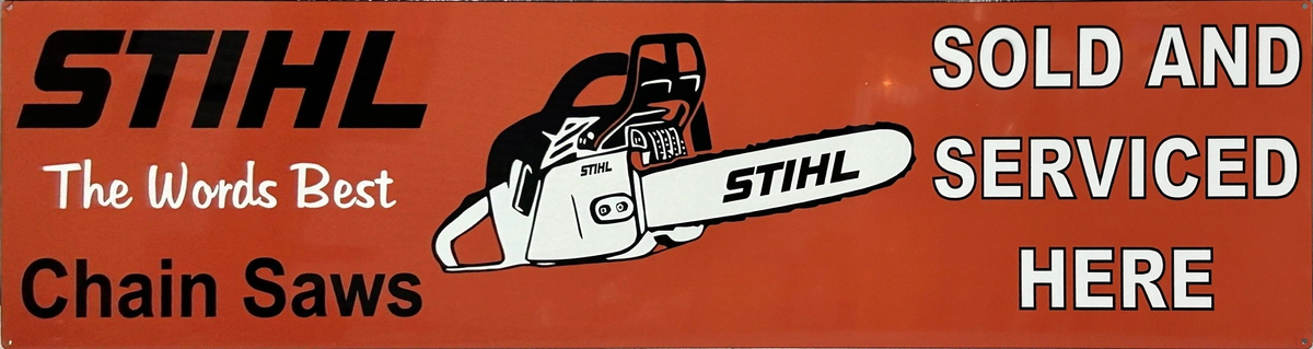 Stihl Chainsaws Retro Metal Sign - 800 x 200mm