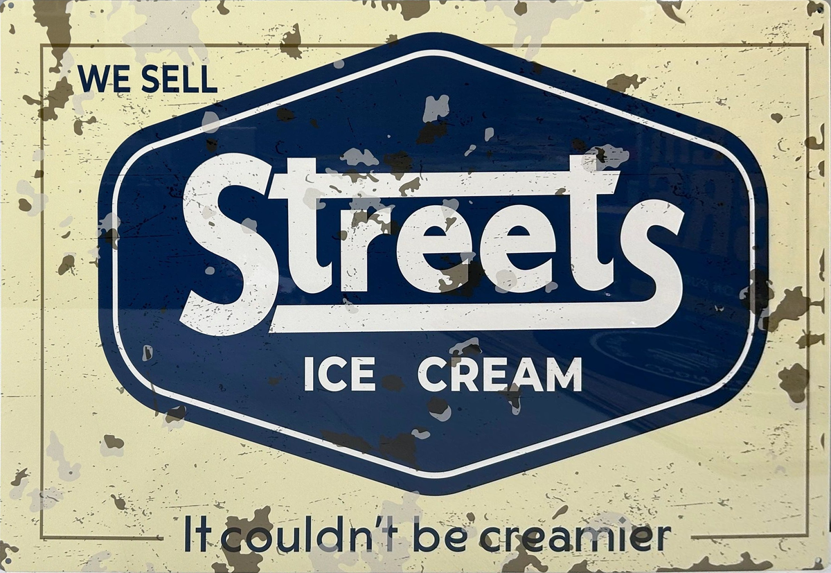 Streets Creamier Ice Cream Retro Metal Sign - 810 x 555mm