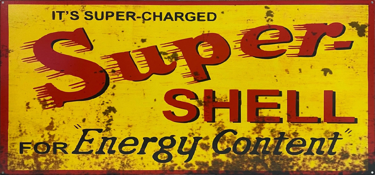 Super Shell Retro Metal Sign - 810 x 380mm