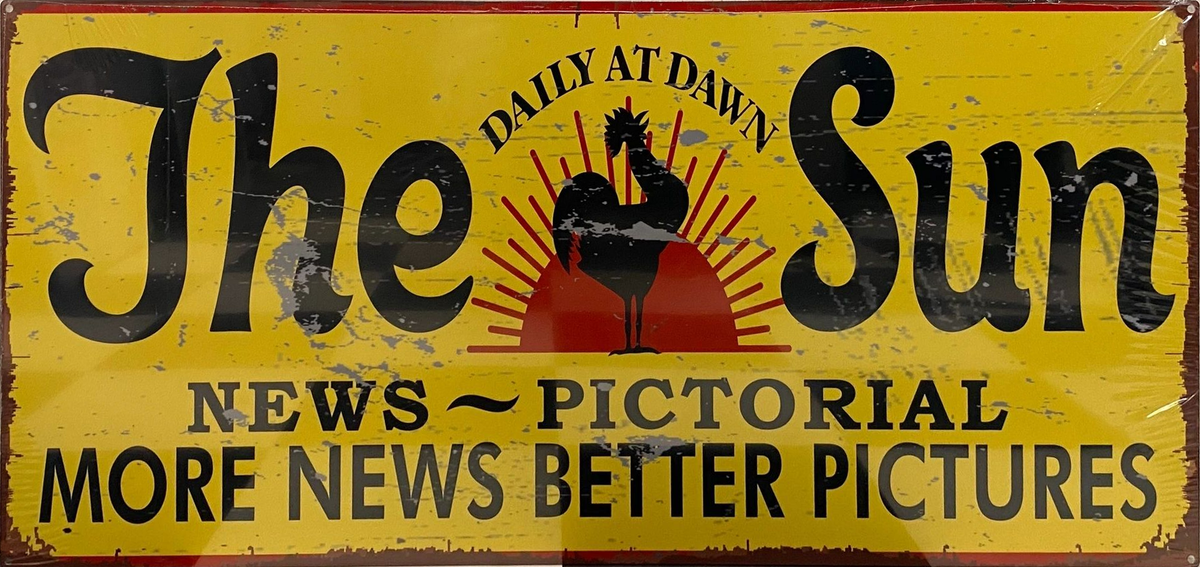 The Sun Newspaper Retro Metal Sign - 810 x 380mm