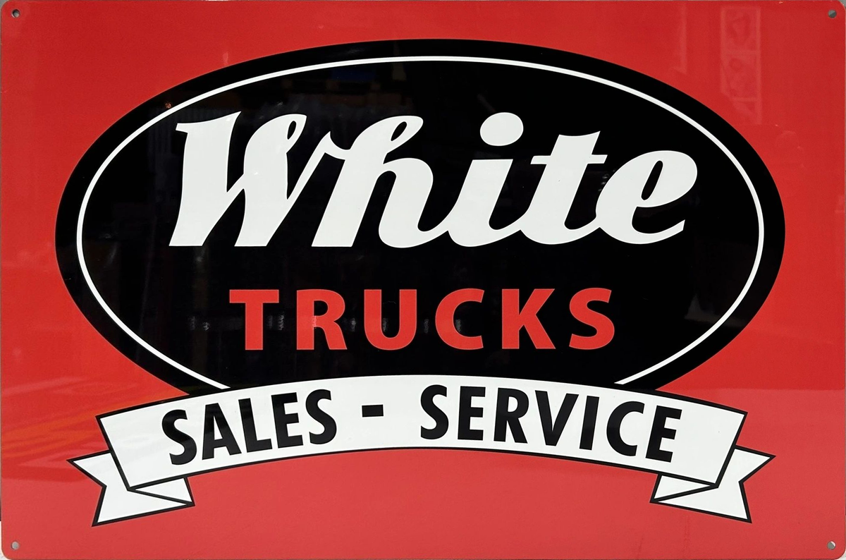 White Trucks Sales and Service Retro Metal Sign - 600 x 400mm