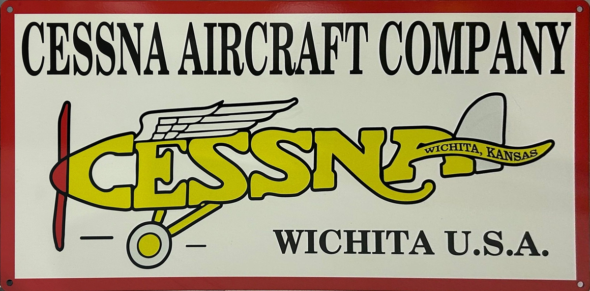 Cessna Aircraft Retro Metal Sign - 600 x 300mm