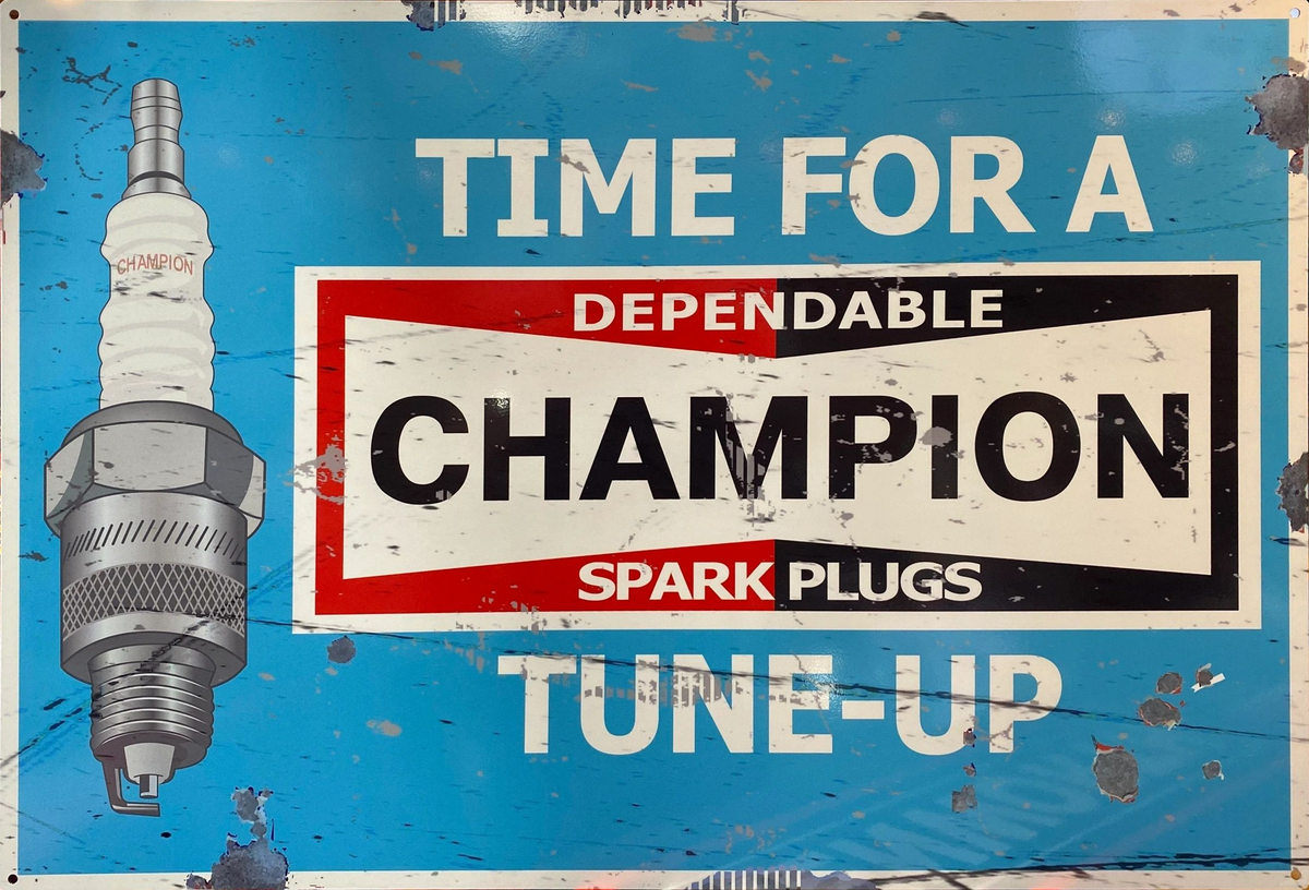 Champion Spark Plugs Retro Metal Sign - 810 x 555mm