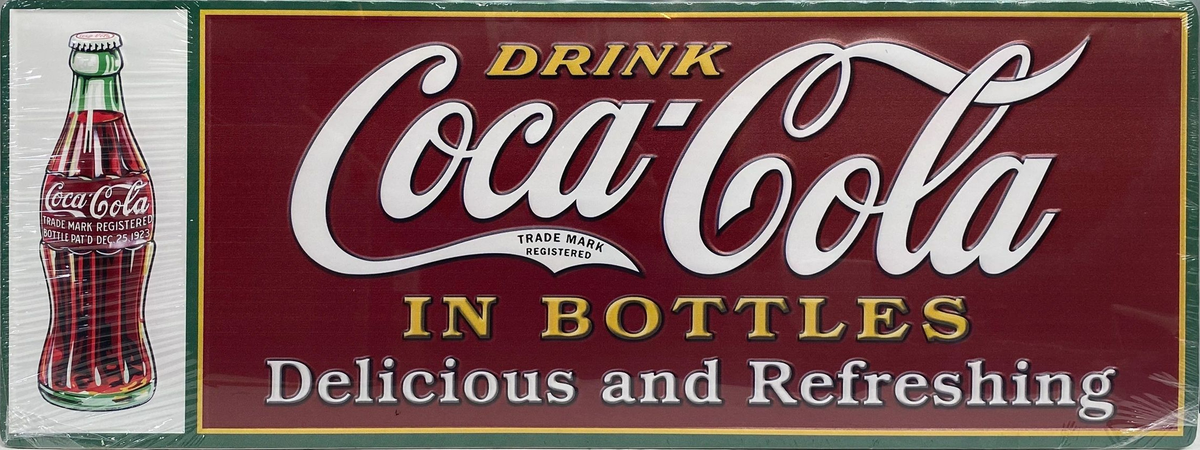 Coca Cola Embossed Retro Metal Sign - 700 x 250mm