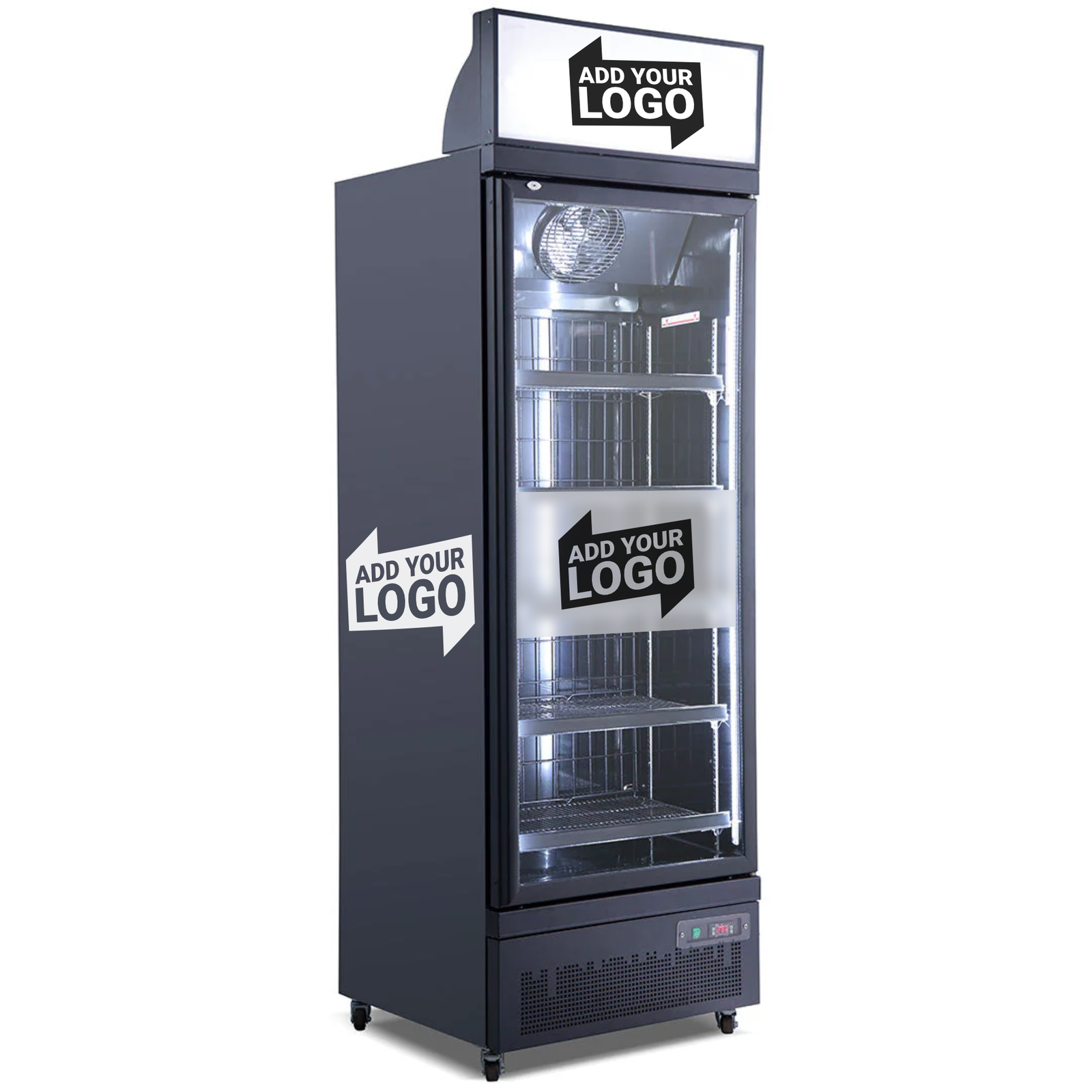540 Litres Commercial Upright 1 Door Black Refrigerator – IC COLD FC-BS75AH – Add Your Logo