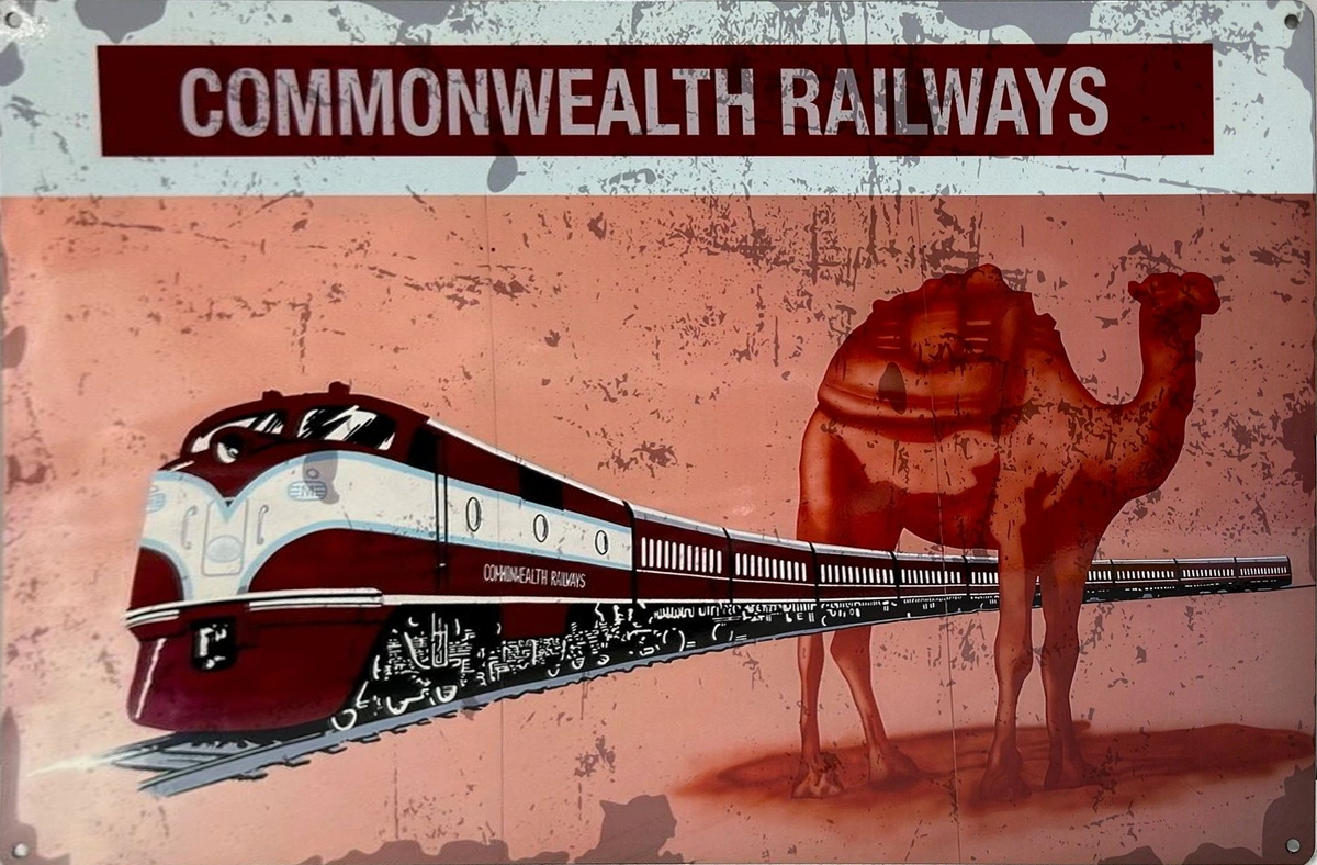 Commonwealth Railways Retro Metal Sign - 600 x 400mm