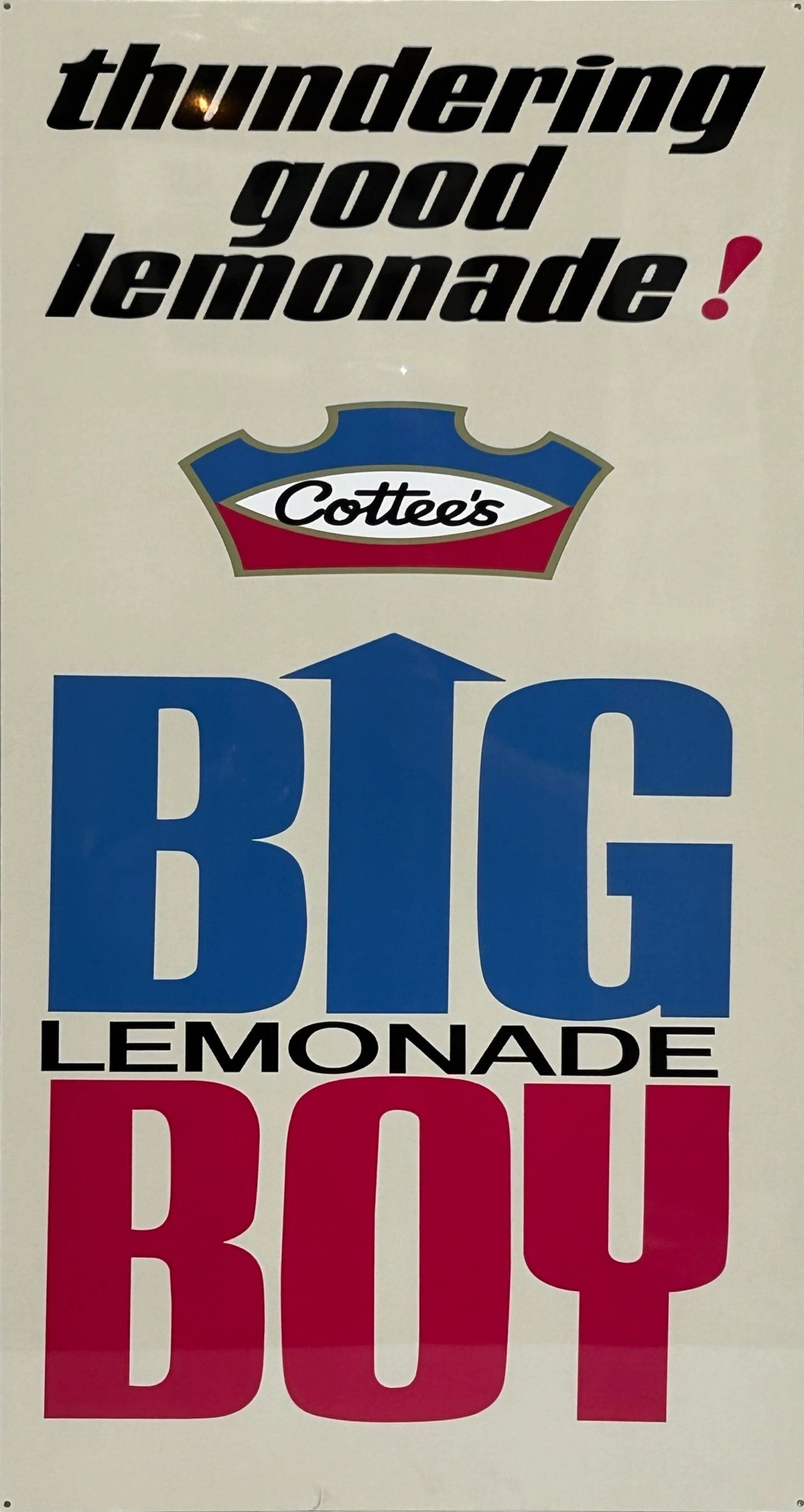 Cottees Big Boy Lemonade Retro Metal Sign - 380 x 810mm