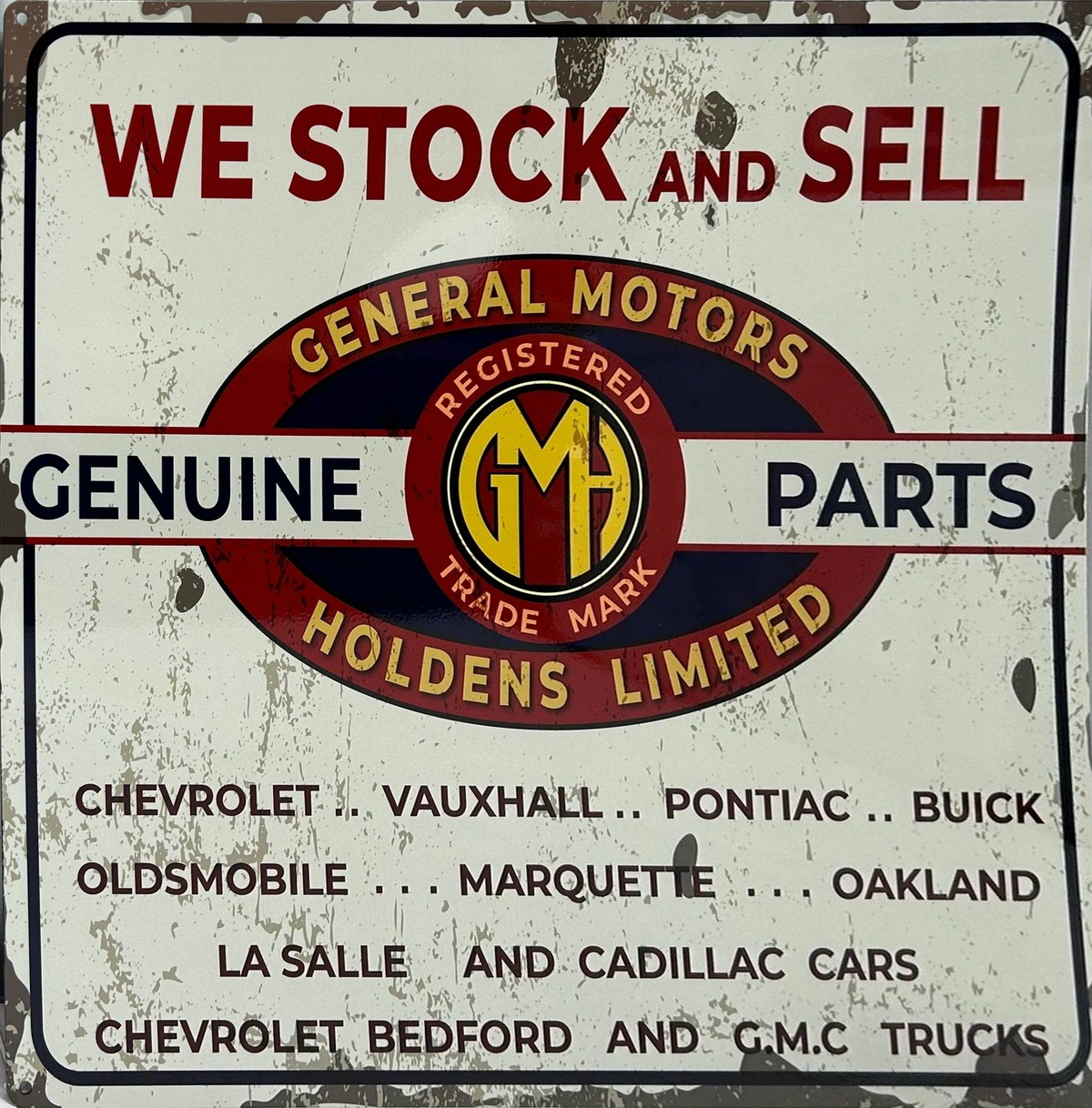 General Motors Holden Retro Metal Sign - 580 x 580mm