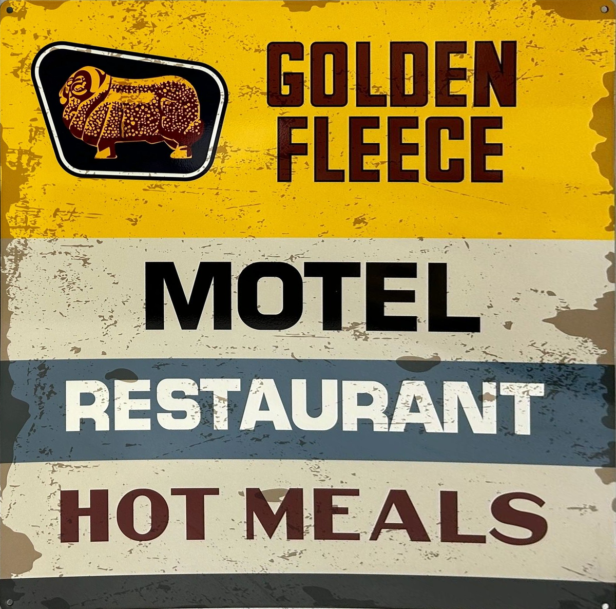 Golden Fleece Retro Metal Sign - 580 x 580mm