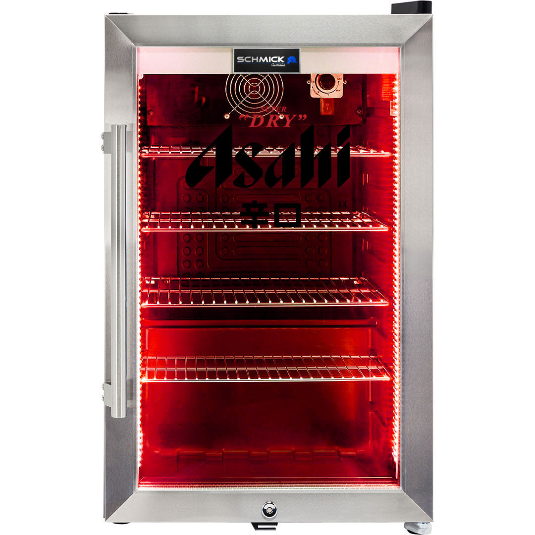 Asahi - HUS-SC70-SS-R-ASAHI – Branded LED Glass Door Bar Fridge – 70 Litres