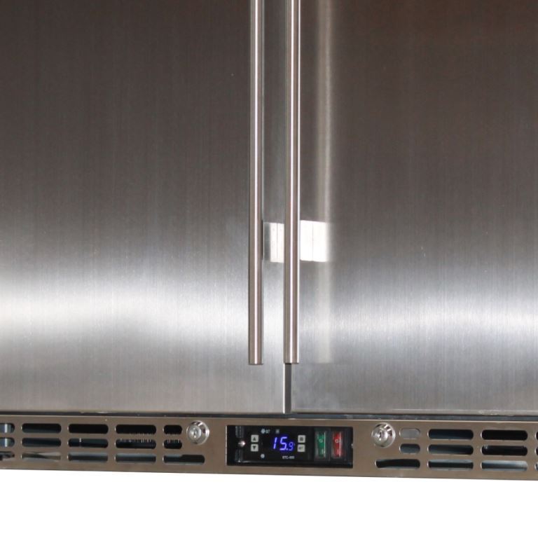 Rhino SG2H-SD - 208L Stainless Steel 2 Door Solid Bar Fridge - King's Choice Winner