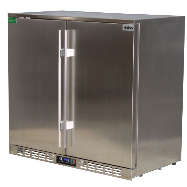 Rhino SG2H-SD - 208L Stainless Steel 2 Door Solid Bar Fridge - King's Choice Winner