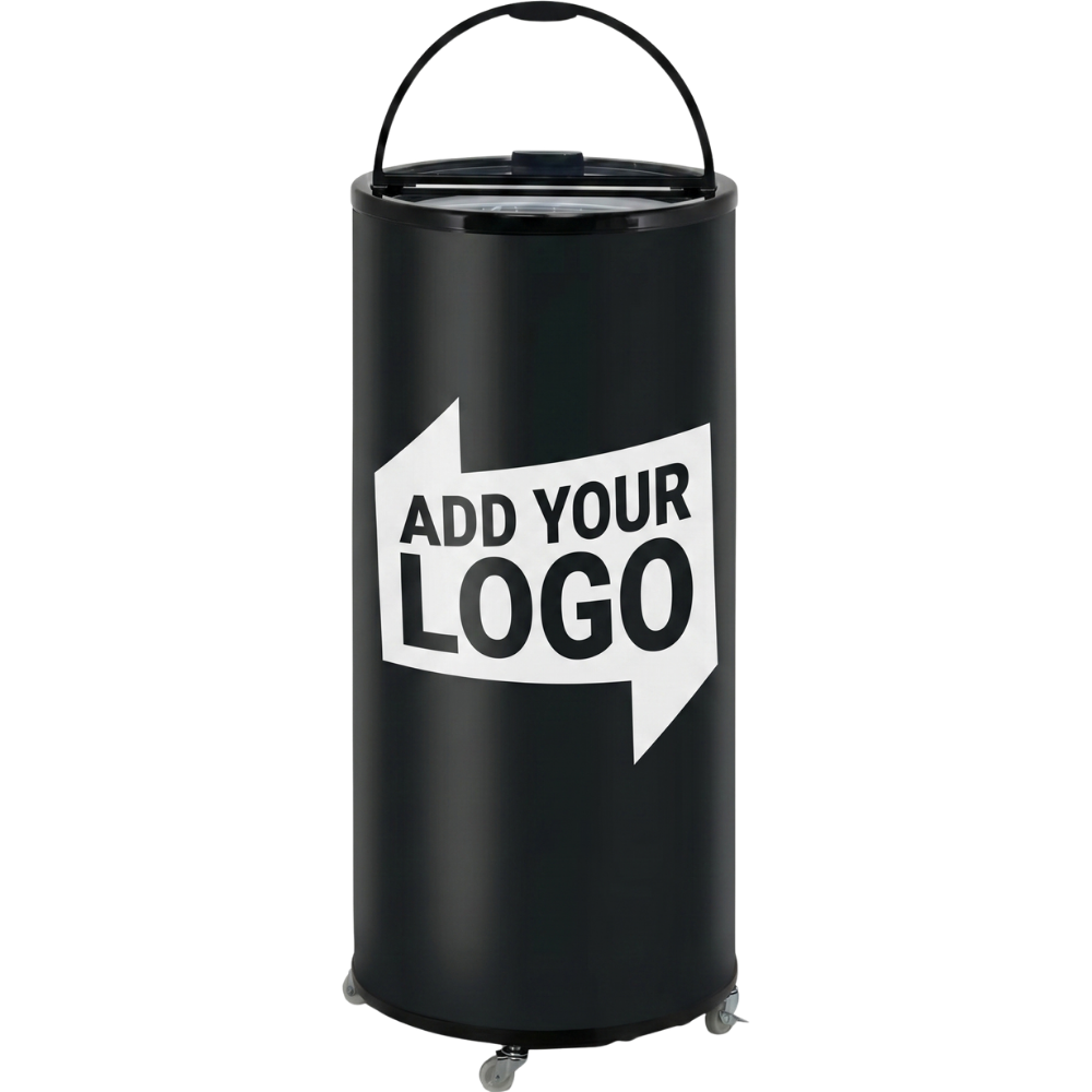 Add Your Logo — Schmick PG-65A custom branded can cooler barrel fridge