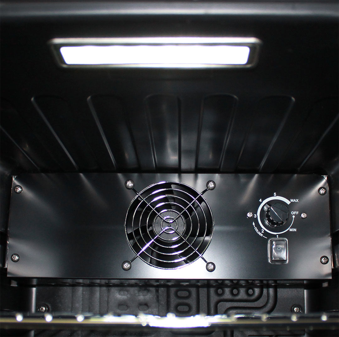 50 Litre – Glass Door Mini Bar Fridge with Lock – 38 Can Capacity - Schmick HUS-SC50AB