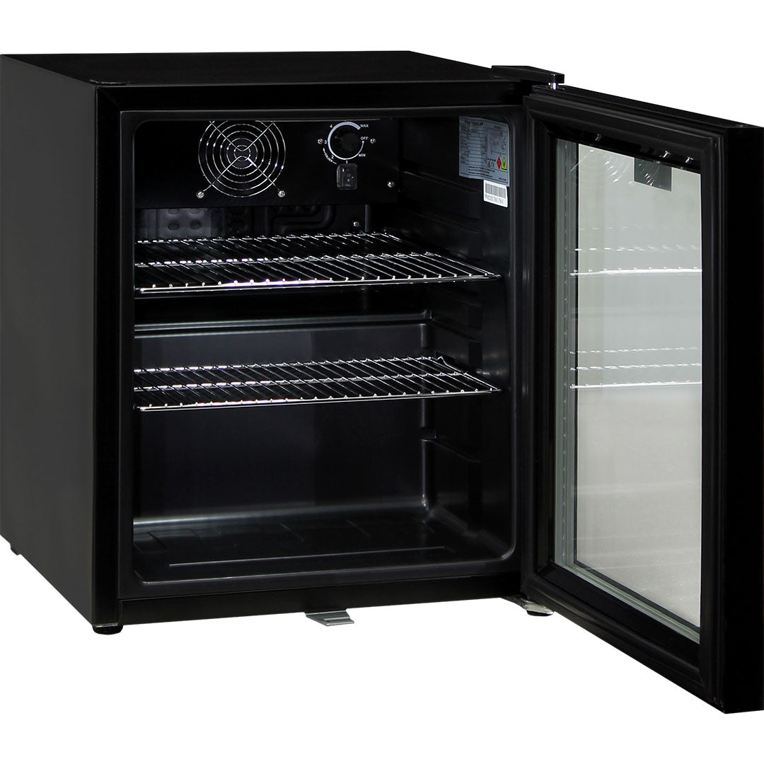 50 Litre – Glass Door Mini Bar Fridge with Lock – 38 Can Capacity - Schmick HUS-SC50AB