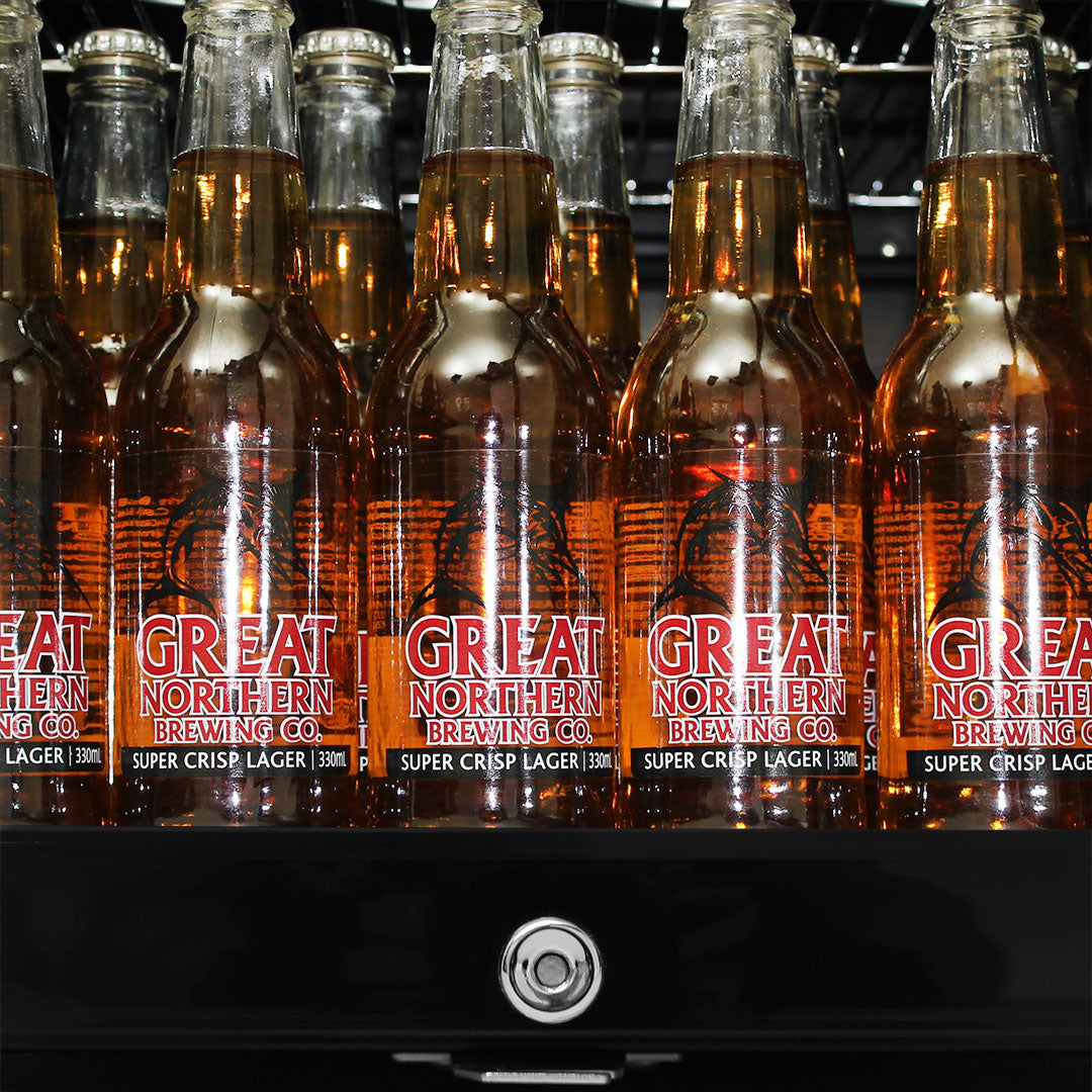 70 Litre Black Glass Door Bar Fridge - Schmick HUS-SC70-B - Add Your Logo