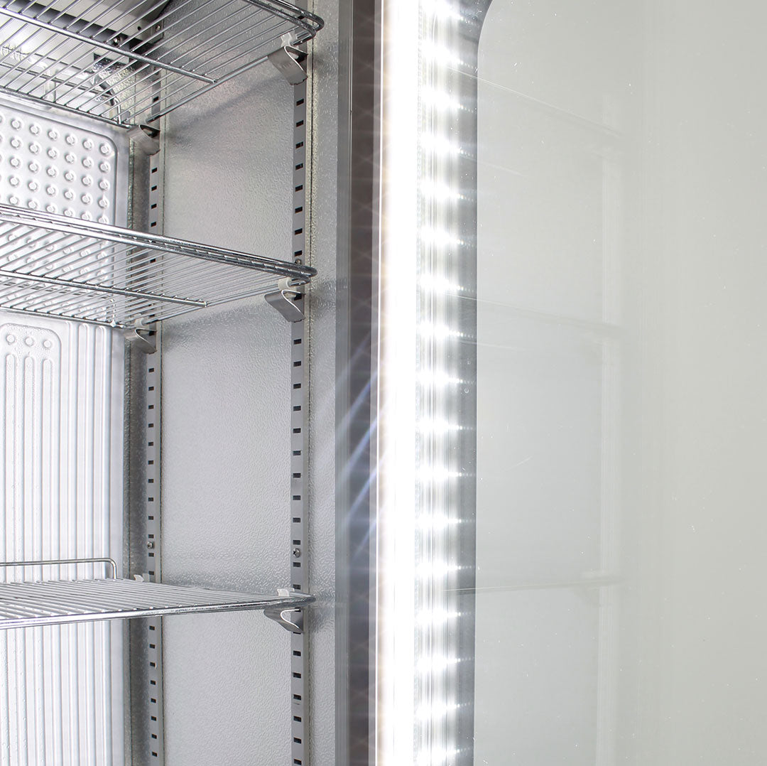 Esso Fuel Pump Skinny Glass Door Upright Cool Retro Bar Fridge - SK135L-FP-ESSO