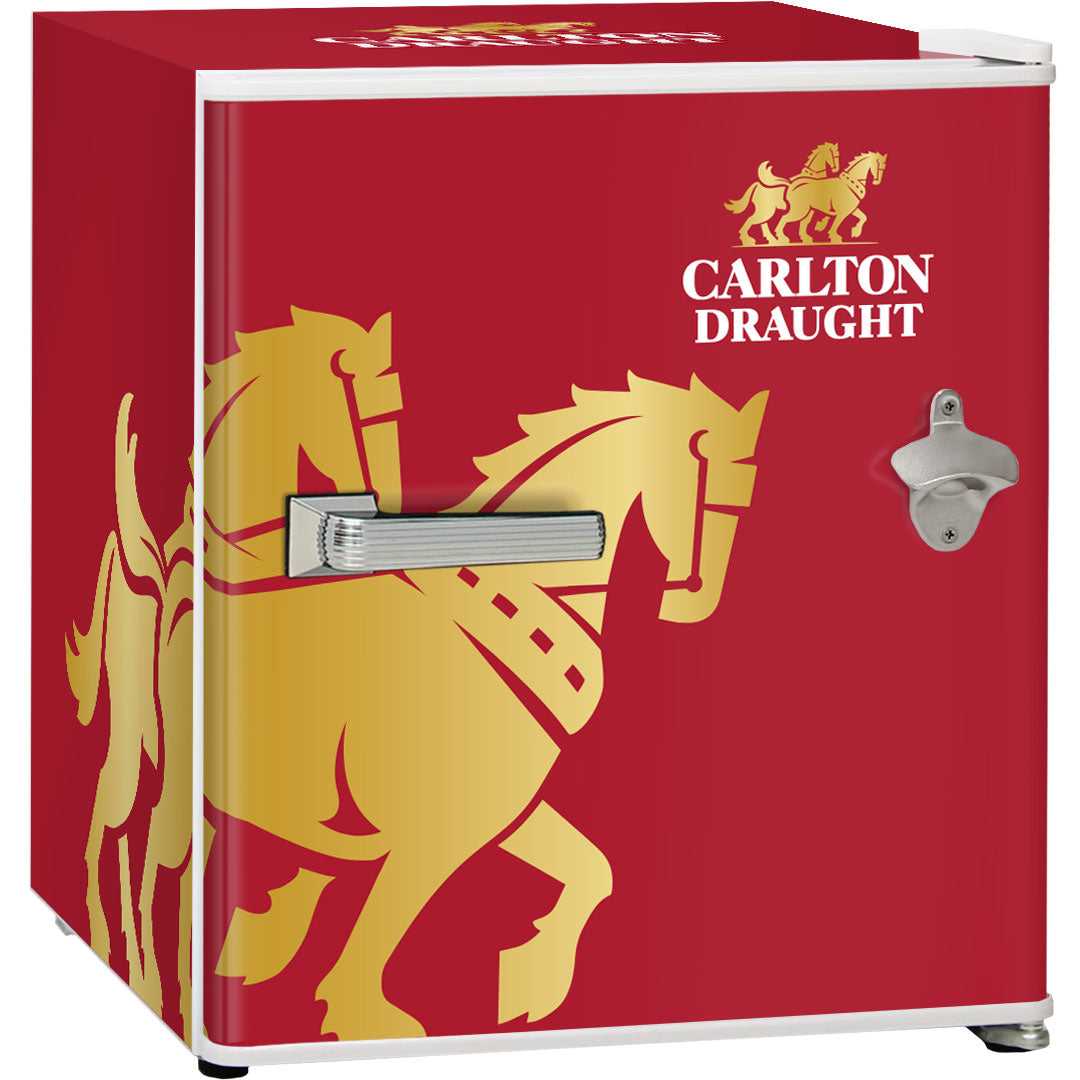 Carlton Draught Retro Mini Bar Fridge – Licensed Vintage 46L, 46 Can Capacity - BC46W-DRAUGHT-V3