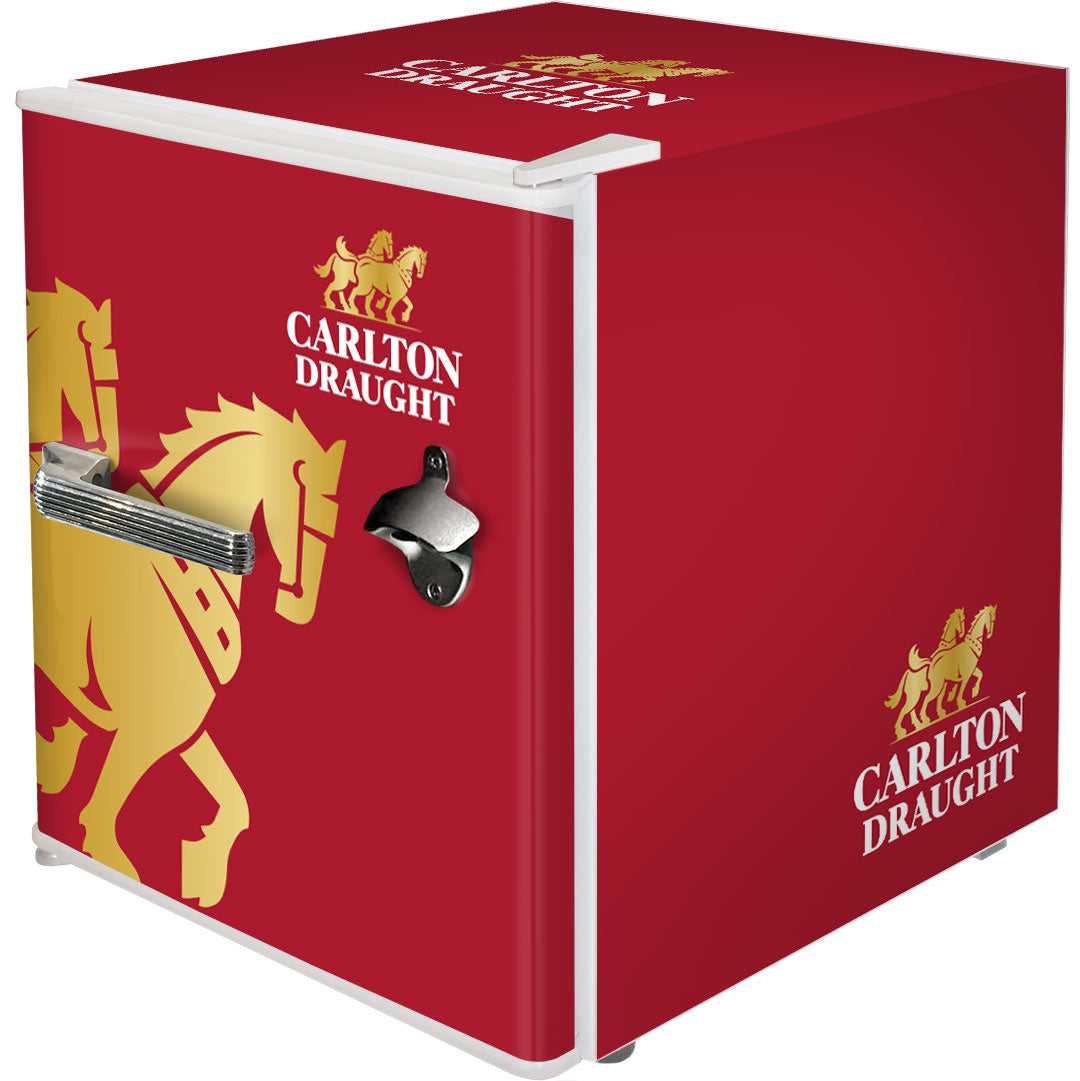 Carlton Draught Retro Mini Bar Fridge – Licensed Vintage 46L, 46 Can Capacity - BC46W-DRAUGHT-V3
