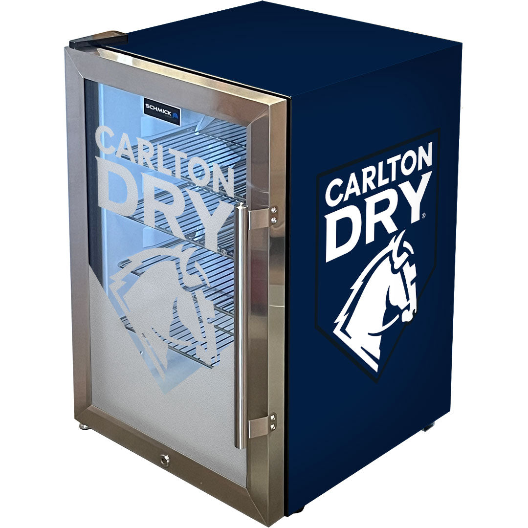 Carlton Dry Stainless Steel Glass Door Bar Fridge – 70 Litres - EC68L-SSH-DRY
