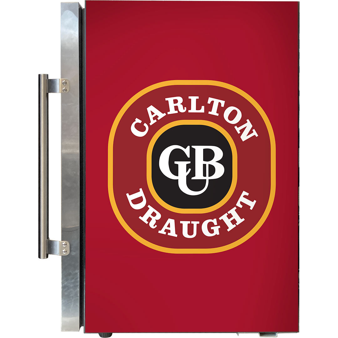 Carlton Draught – EC68L-SSH-DRAUGHT – Glass Door Display Bar Fridge – 80 Can Capacity – Left Hinged