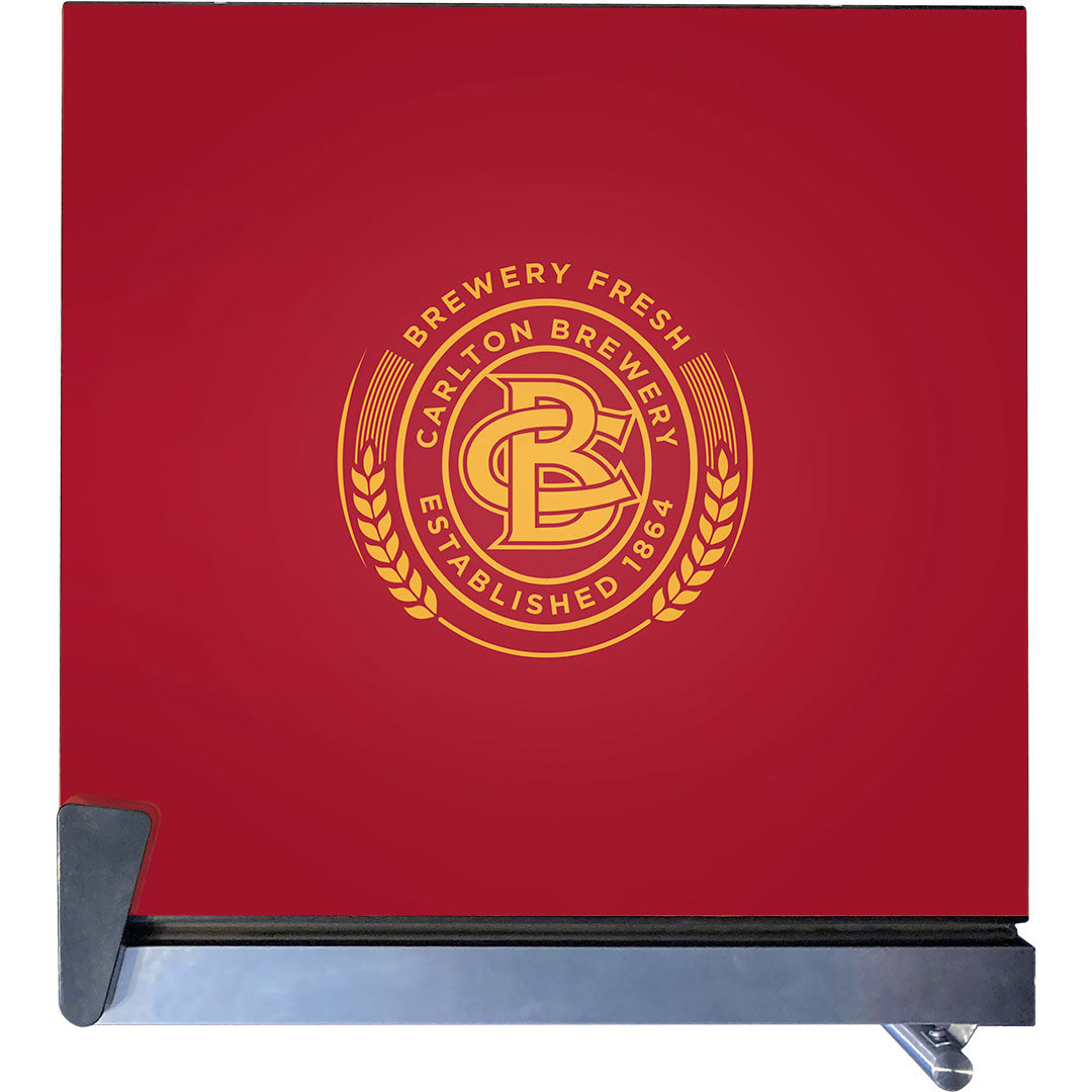 Carlton Draught – EC68L-SSH-DRAUGHT – Glass Door Display Bar Fridge – 80 Can Capacity – Left Hinged