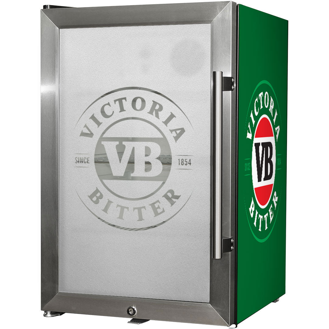 VB Branded Triple Glazed Glass Door Bar Fridge With Cool Frosted Door Logo - Model SC70-SS-VB-V1