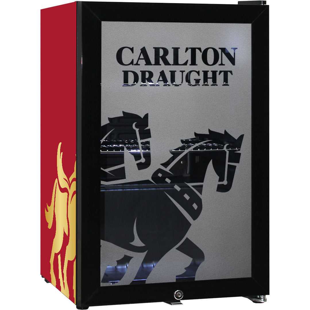 Carlton Draught Glass Door Bar Fridge – 85 Can Capacity, Licensed Design - SC70-B-DRAUGHT-V3