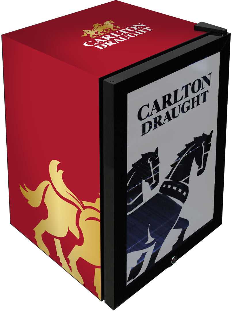 Carlton Draught Glass Door Bar Fridge – 85 Can Capacity, Licensed Design - SC70-B-DRAUGHT-V3