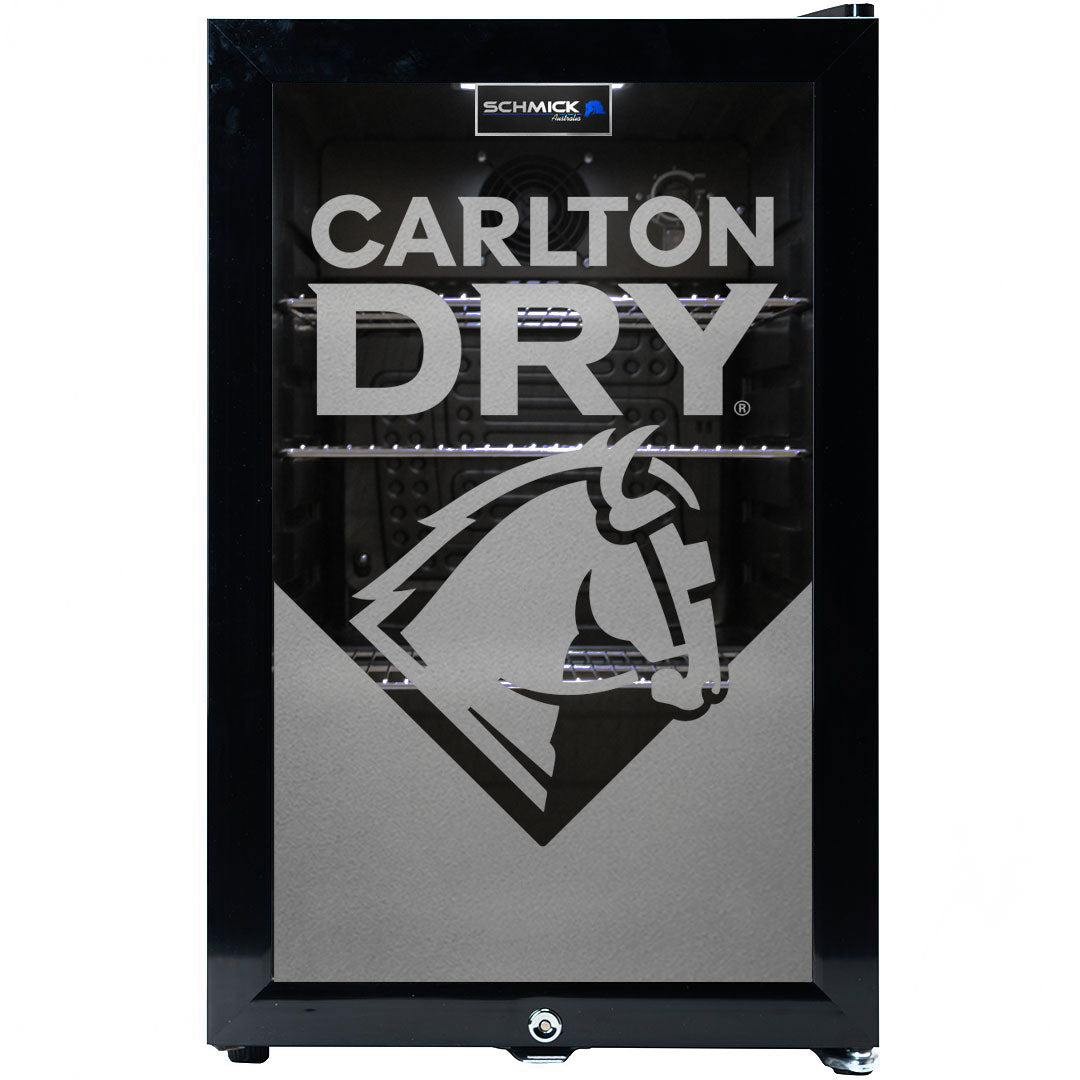 Carlton Dry Branded Glass Door Bar Fridge With Cool Frosted Door Logo - SC70-B-DRY