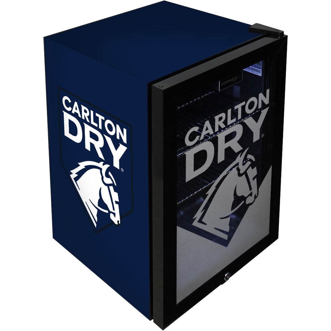 Carlton Dry Branded Glass Door Bar Fridge With Cool Frosted Door Logo - SC70-B-DRY