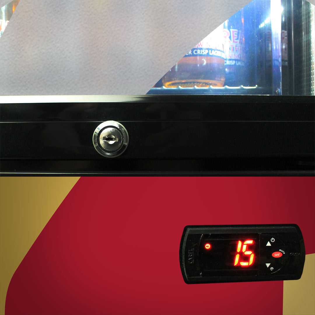 Carlton Draught Branded Skinny Upright Bar Fridge - Model SS-P160-DRAUGHT-v3