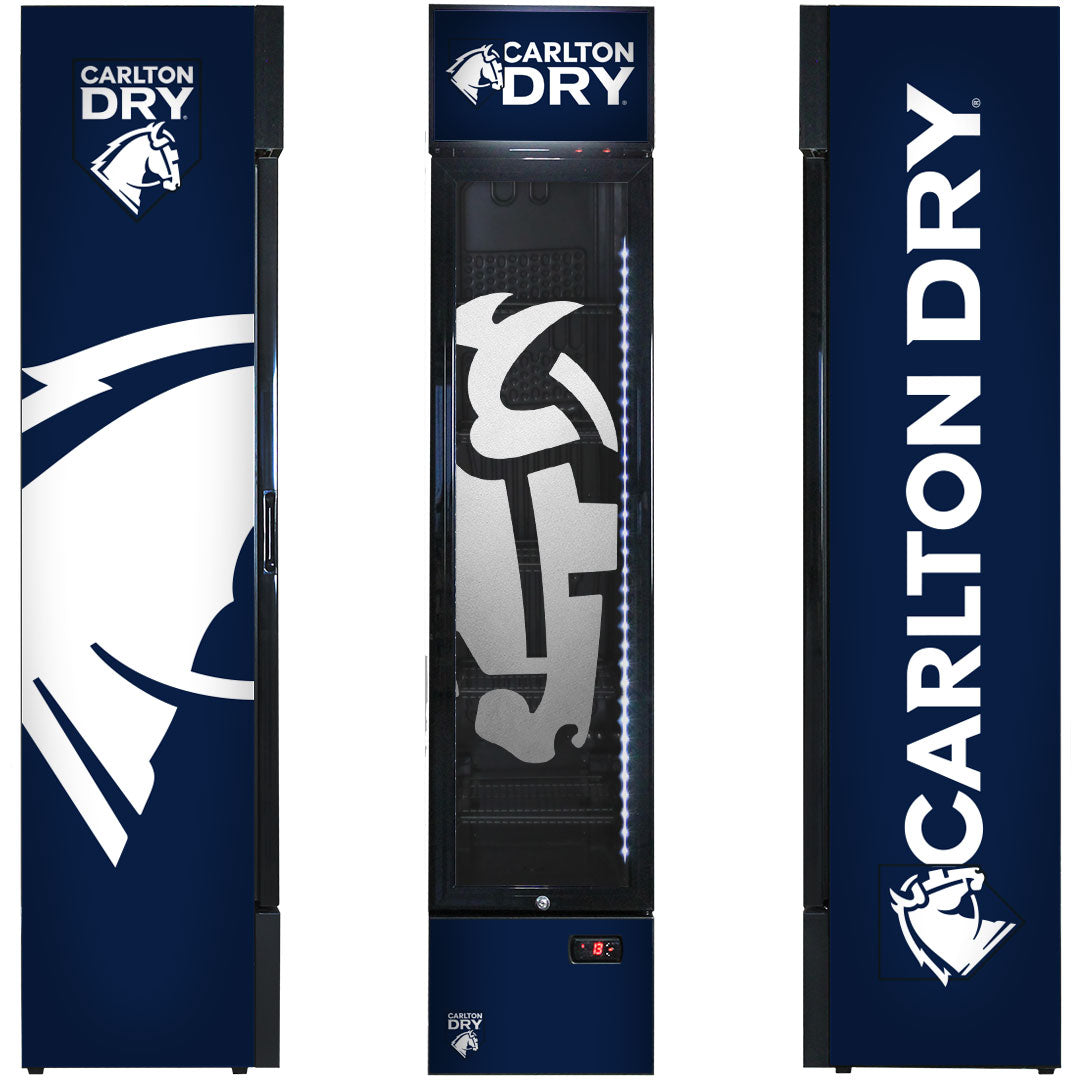 Carlton Dry Branded Skinny Upright Bar Fridge - SS-P160-DRY